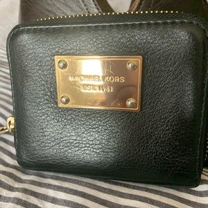 MICHAEL KORS SMALL WALLET BLACK LEATHER